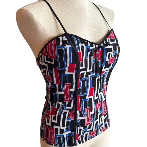 Y2K Corset Style Lace Patterned Baby Tank size Large *Runs Small - Picture 4 of 8